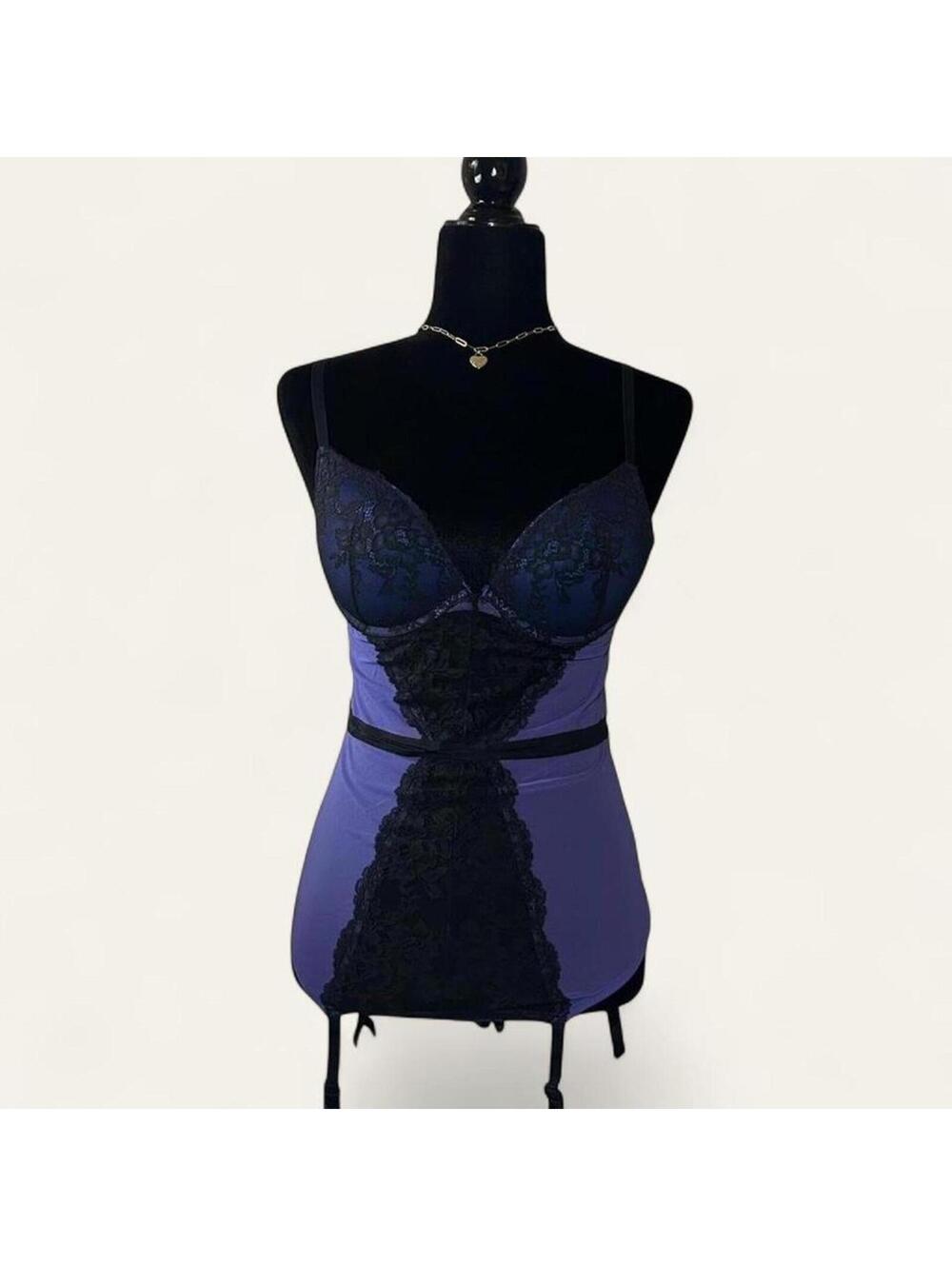 Purple and Black Corset Size Medium La Senza